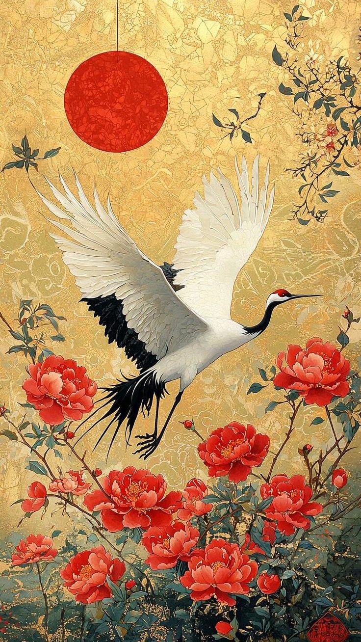 Decorative crane artwork